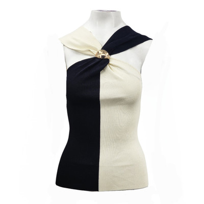 Zara Neckholder Top mit Besatz Detail UK Größe M