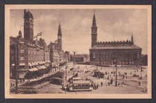 Vintage postcard DENMARK Copenhagen City Hall Square