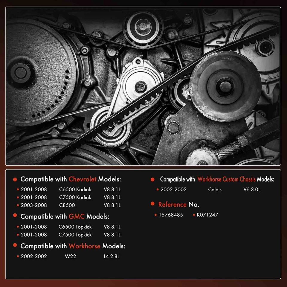 Cinturón Serpentine de 124,76 pulgadas para Chevy C6500 Kodiak GMC C6500 Topkick Workhorse 8,1 L Foto 2 de 4