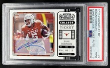 2023 Chronicles Draft Bijan Robinson Contenders College Ticket Auto RC /49 PSA 9