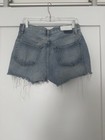 RE/DONE Women's Blue Denim Cut-Off Shorts Size 26 Medium Wash 5-Pocket Button — photo 2