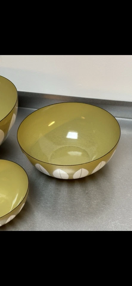 Juego de 3 cuencos Cathrineholm Norway Lotus aguacate verde caramelo Foto 4 de 4