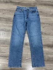 Levis Jeans Womens 28 Wedgie Straight Stretch Medium Wash Denim 28x28 Button Fly