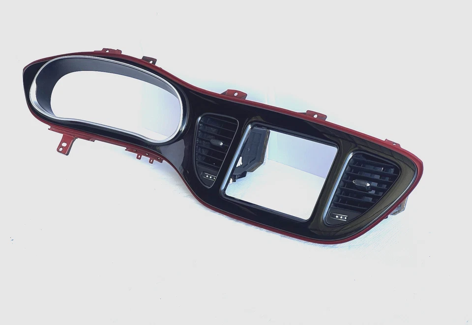 Dodge Dart 2013-2016 tablero velocímetro racimo radio moldura bisel negro/rojo OEM Foto 3 de 4