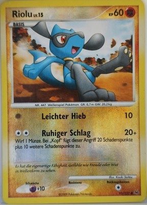 Pokémon Karte Riolu Reverse Holo Platinum #91  