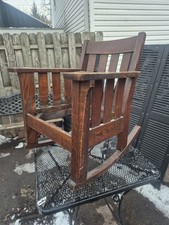 Charles Stickley Beefy Slatted Mission Oak Rocking Chair in Original Finish