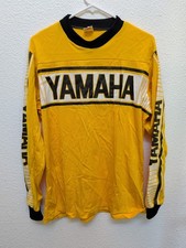 Vintage Yamaha Motocross Jersey Racing Mesh USA Motorcycle Yellow Black Sz L