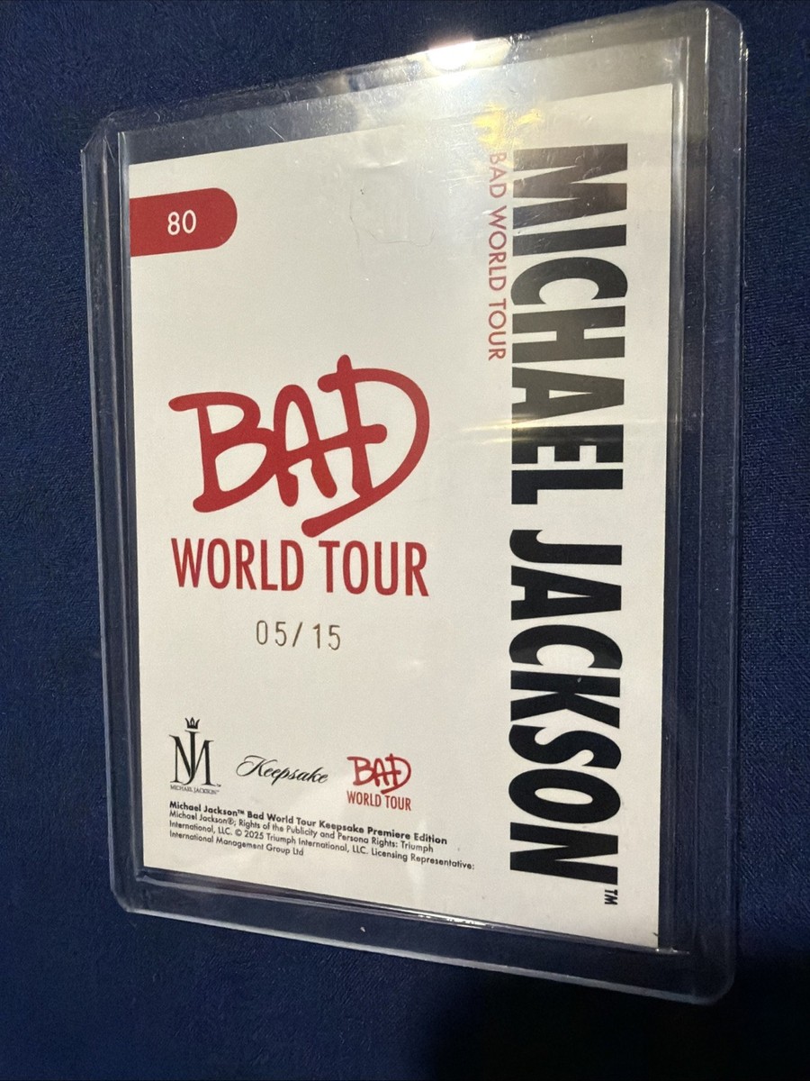 Michael Jackson BAD WORLD TOUR #80 Trading Card Numbered 05/15 | eBay