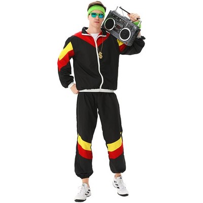 MAASKANTJE ''Gärry'' Retro 90er Jahre Trainingsanzug Kostüm schwarz gelb rot neu
