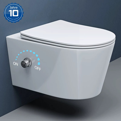 Spülrandloses Wand WC-Hänge WC mit Softclose-Sitz Bidet-Funktion spülrandlos