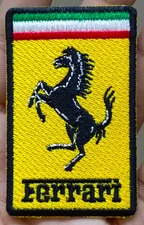Ferrari Logo Crest Iron On Patch - Sew Patch - Crest Embroidered Patch 3"x1.9"