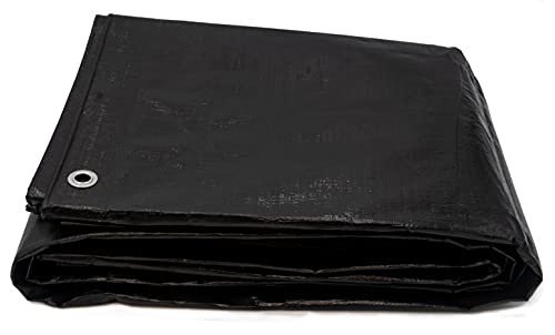 6 Ft. X 8 Ft. Heavy Duty 6 Oz. Black Poly Tarp 11-12 Mil Thick 
