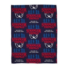 Image of Stranger Things Fleece Blanket Red/Blue 100x150cm Flames Trending Netflix Show