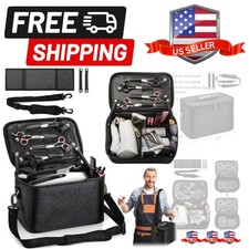 12 Inch Barber Hairdresser Bag, Large Capacity Barber Carrying Bag, Canvas Ba...