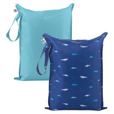 Tiny Twinkle Mess Proof Wet Bags  2-Pack Reusable Waterproof 2 Pack, Ocean