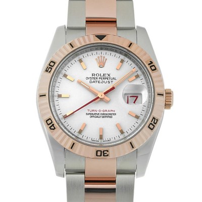 ROLEX Datejust Turn-O-Graph 116261 White Men's Used Watch #6132