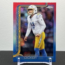 2025 Topps Chrome NFL Football Cameron Dicker #162 Red White Blue Refractor