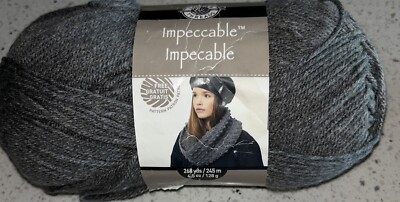 Loops & Threads Impeccable 4.5 Oz True Grey #01045 Yarn Skein 268 Yds