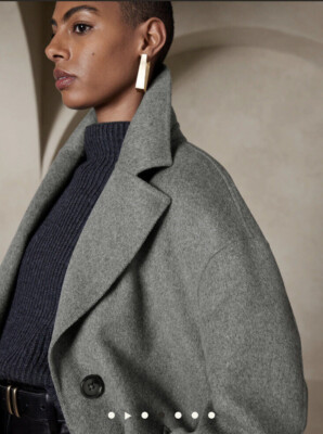 Banana Republic M CARYS DOUBLE-FACED COAT Dark Heather Grey Medium