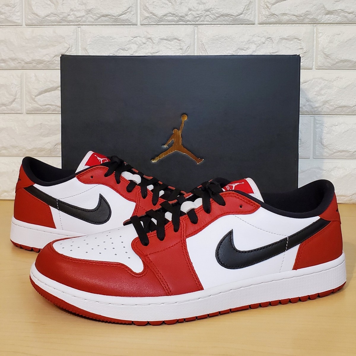 Nike Mens Size 12.5 Air Jordan 1 Low Golf Chicago Black Red Nike Mens Size 12.5 Air Jordan 1 Low Golf Chicago Black Red