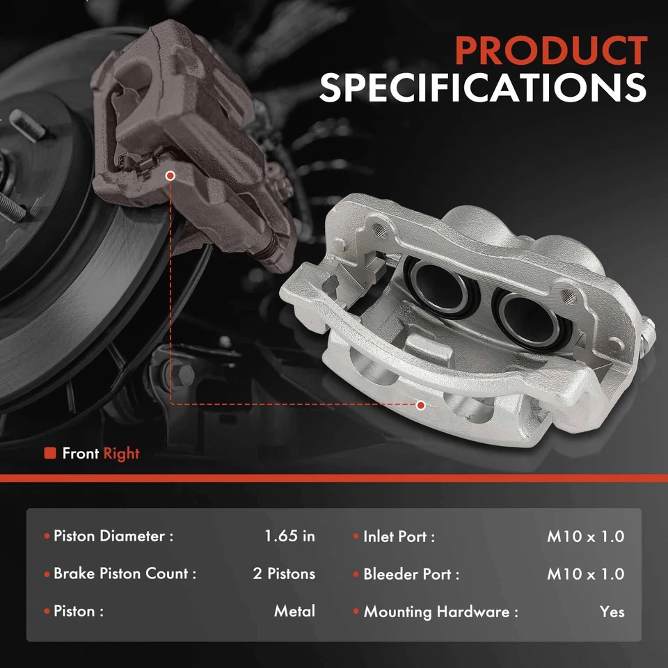 Pinza de freno de disco con soporte para Hyundai Santa Fe 2001-2006 L4 2,4 L delantera derecha Foto 2 de 4