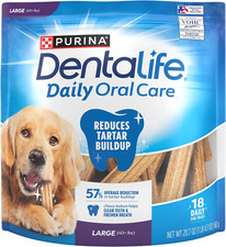 Purina Dentalife Made in USA Facilities Large Dog Dental Chews, Daily - 18 Ct. P