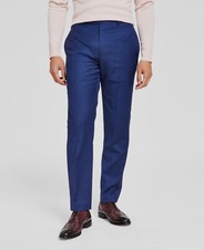 Calvin Klein Men's Blue Slim-Fit Wool Infinite Stretch Suit Pants Size 42W 30L