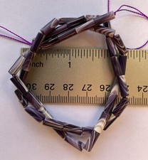 Mostly Purple 10x4mm Wampum Quahog Shell Beads Strand 16  About 38 Beads 5006