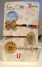 Scunci Real Style Bobby Pins, Studded, 5 Ct