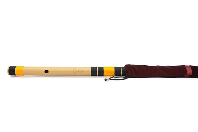 PVC Fiber E Natural Base Bansuri / Flute With velvet Cover-80 cm approx