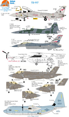 WolfPak Aufkleber 72-117 Aces Hoch F-14 Tomcat Falcon Hercules F-5E Tiger
