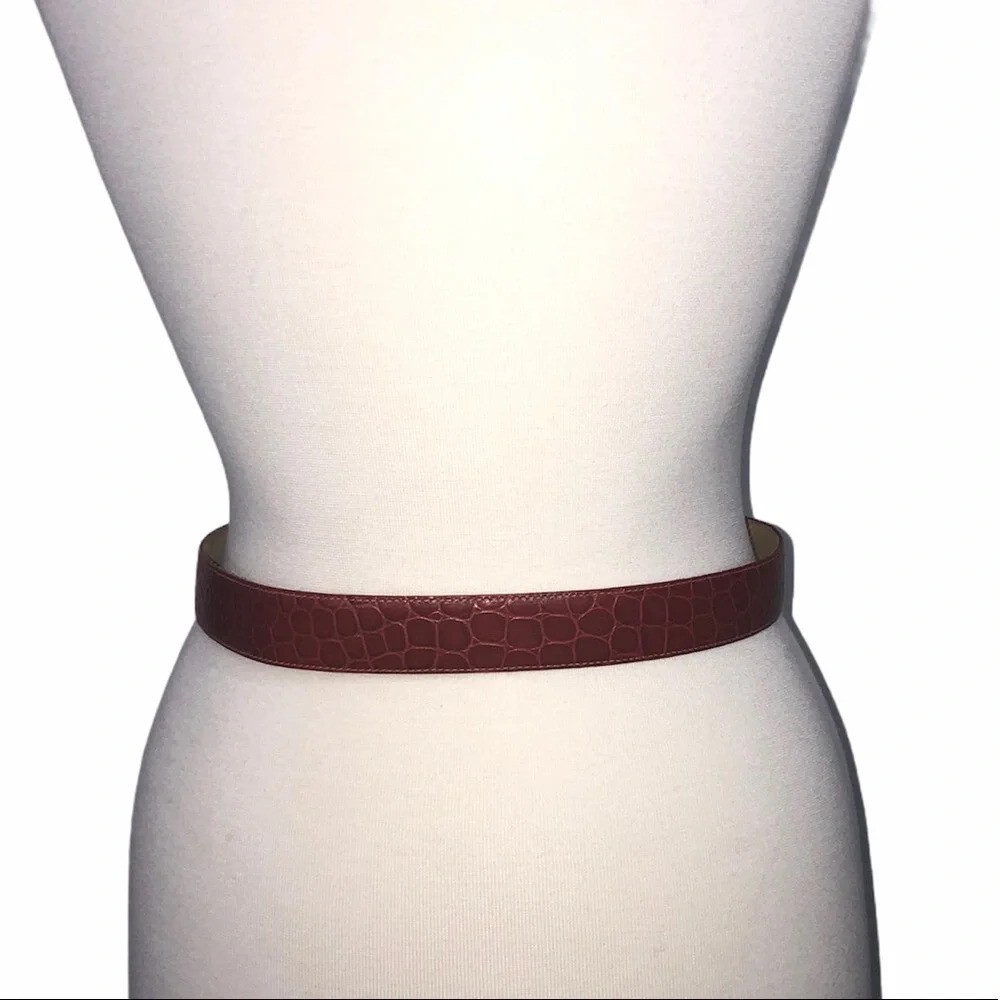 Cipriani Aligator Calfskin Red Belt Size 28 View 2