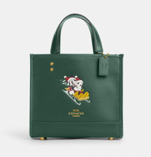 COACH X Disney Dempsey Tote 22 w/ SLED MOTIF Mickey Mouse ~NWT~ Dark Pine CM844