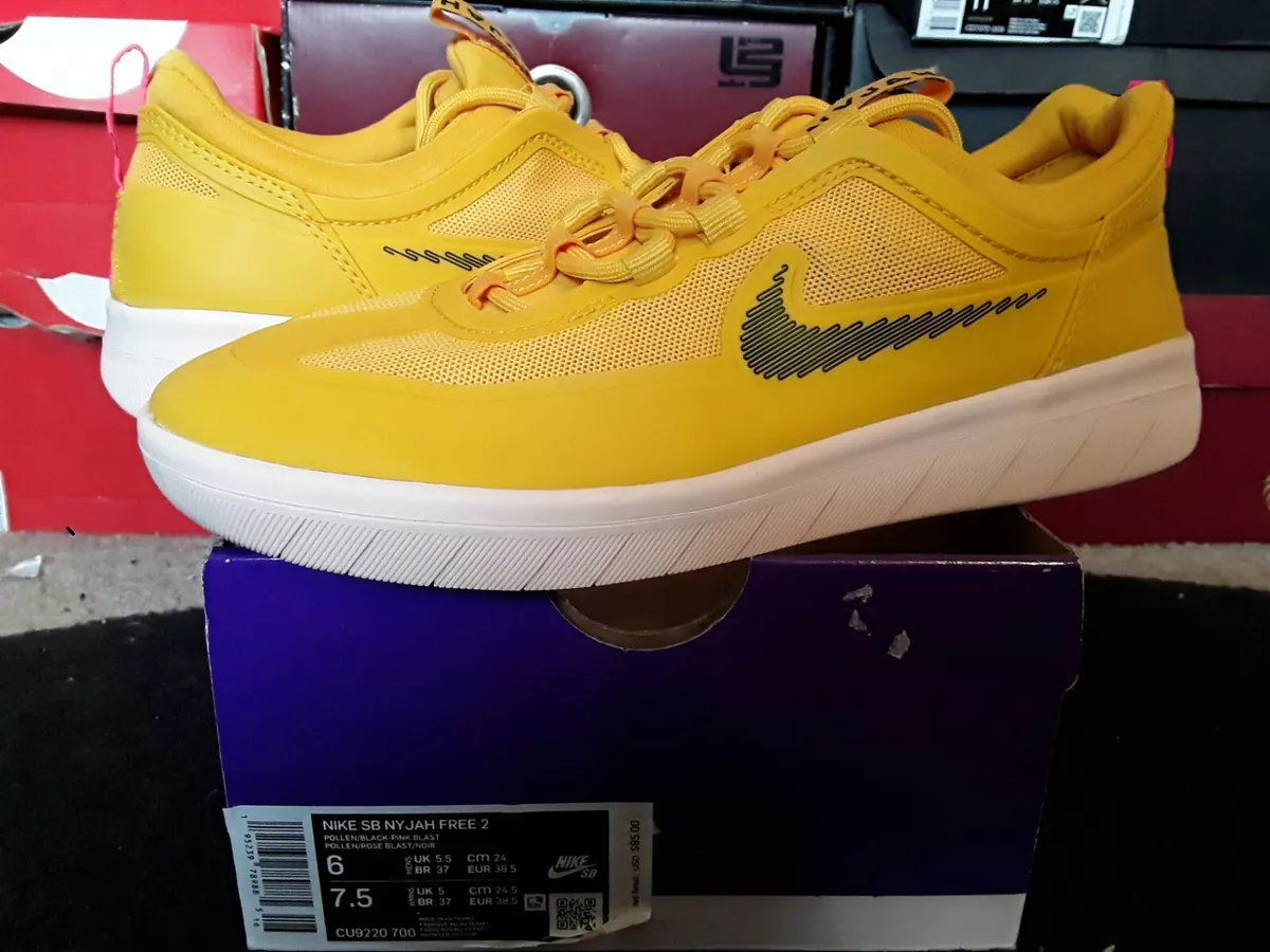 digerir Electrizar Apropiado Nike Air Zoom SB Nyjah Huston Free 2 Pollen Yellow Pink Blast Black 1  CU9220 700 | eBay