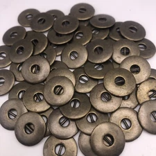 Vintage Copper-Tone 2-Hole Metal & Wire Buttons Steampunk 18mm Lot of 6 60 B29-3