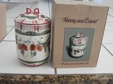 Christmas Pinecone Cookie Jar Harry & David ,  red/white bow on top