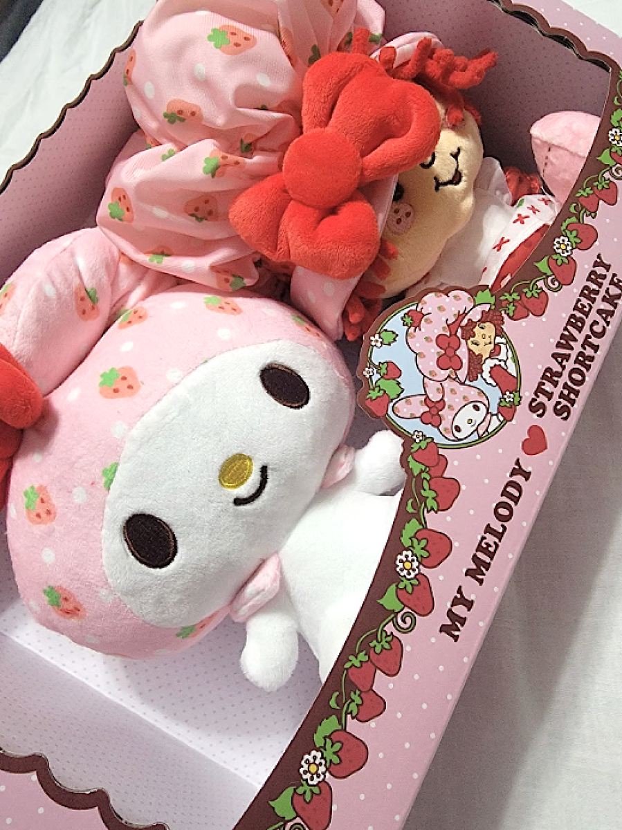 Hello Kitty and Friends 8” Strawberry Shortcake x My Melody Plush