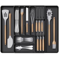 Silverware Organizer for Kitchen Drawer, Expandable Utensil Tray