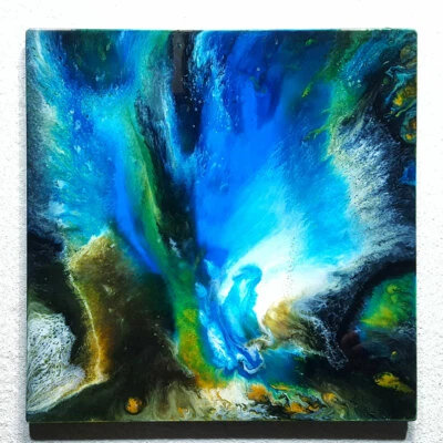 ORIGINAL Malerei Abstrakt Resin Art Kunst Harz Gemälde Modernes Bild HANDGEMALT - Bild 1 von 4