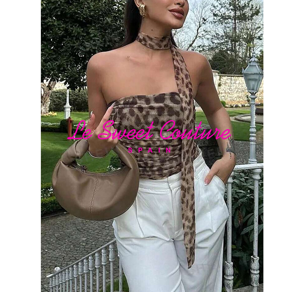 ZARA WOMAN NWT SS24 LEOPARD PRINTED TULLE BANDEAU TOP ALL ZARA WOMAN NWT SS24 LEOPARD PRINTED TULLE BANDEAU TOP ALL