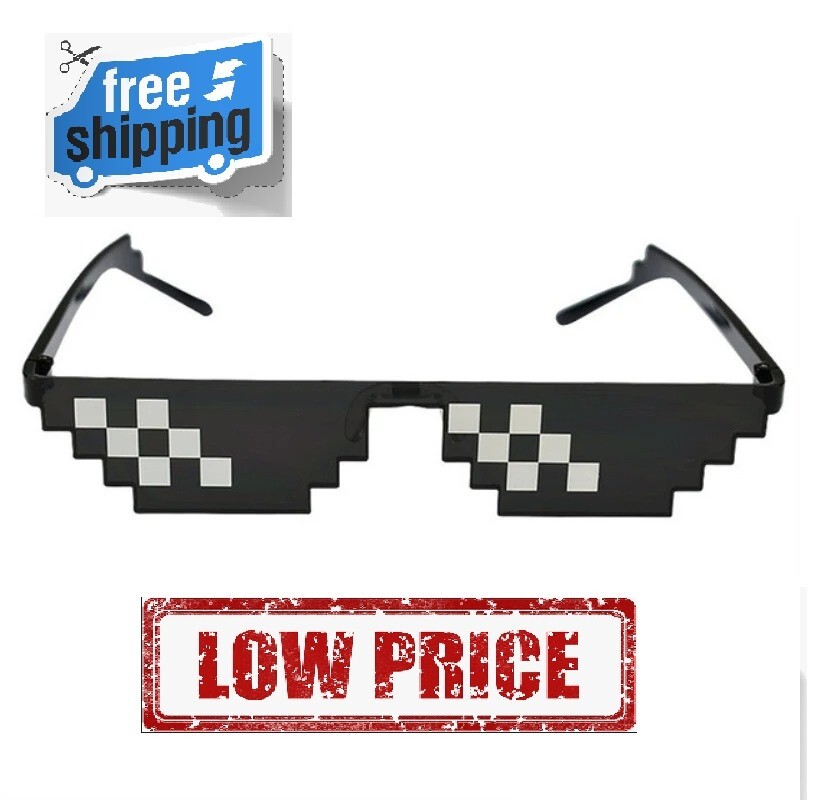 Thug Life Sunglasses Glasses Thuglife Meme Pixelated Eyewear Man Woman Unisex