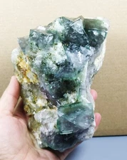 Rare Larger Particles Transparent Green Cube Fluorite Crystal Mineral Specimen