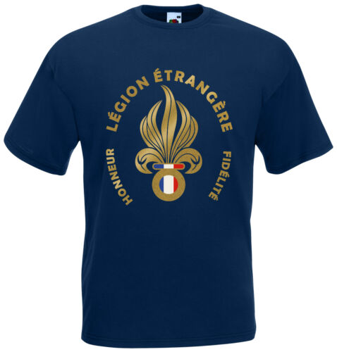 Fremdenlegion Frankreich Légion étrangère T-Shirt Schwarz Navy Blau S M L XL XXL - Afbeelding 1 van 3