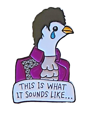PRINCE Purple Rain Lapel Pin ''WHEN DOVES CRY'' Rock Pop Music Symbol - Enamel NEW