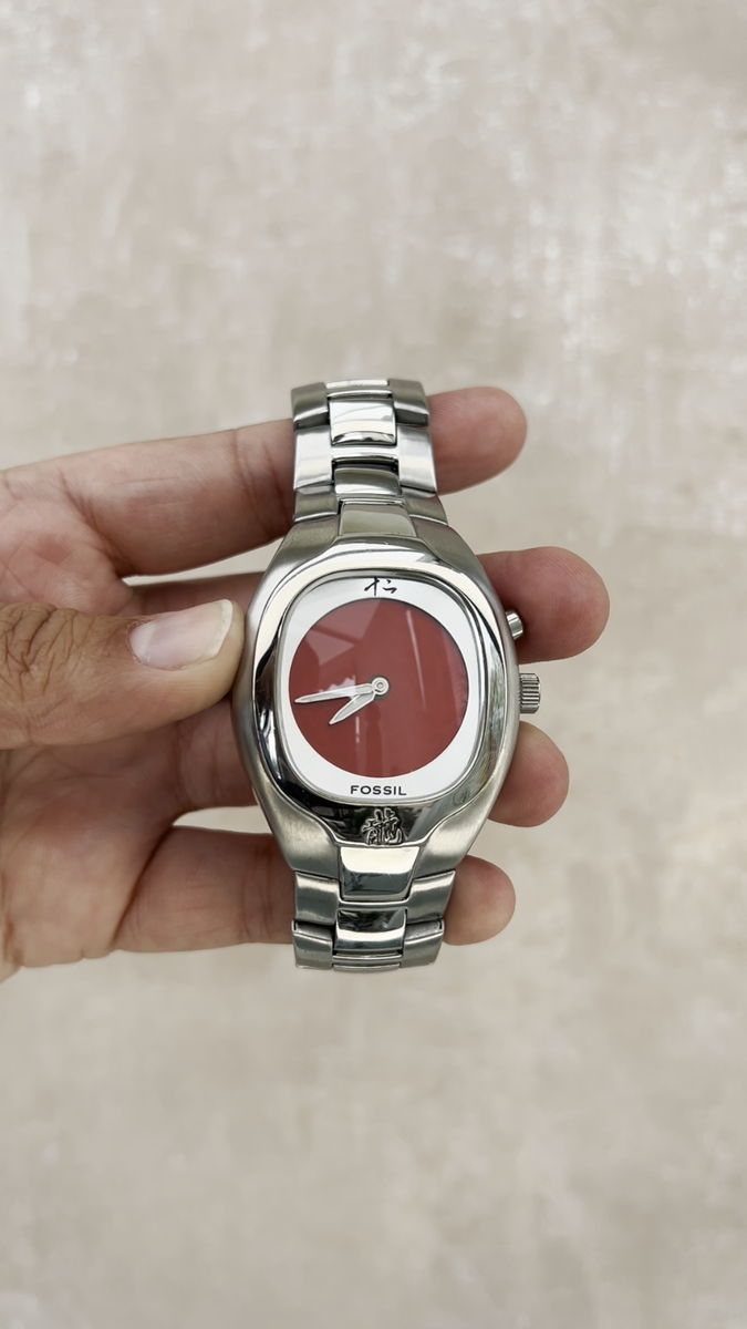 SUPER RARE y2k Red Dragon FOSSIL Big Tic Watch, JR-8161, Box SUPER RARE y2k Red Dragon FOSSIL Big Tic Watch, JR-8161, Box