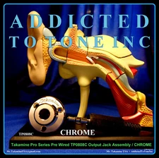 Takamine Pro Series Pre Wired OutPut Jack Assembly / CHROME - End Pin Jack / OEM