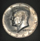 1964 Kennedy Half Dollar, 90% Silver Coin! Nice Condition w/ lots of luster!