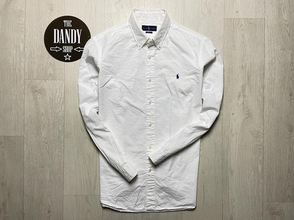 Men Polo Ralph Lauren Shirt White Cotton XL #CJZO