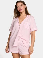 Victoria's Secret Women's Modal Soft Short Pajama Set Mixed Stripes Large