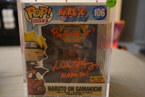 *SIGNED MAILE FLANAGAN* FUNKO POP NARUTO ON GAMAKICHI HOT TOPIC #106 JSA COA